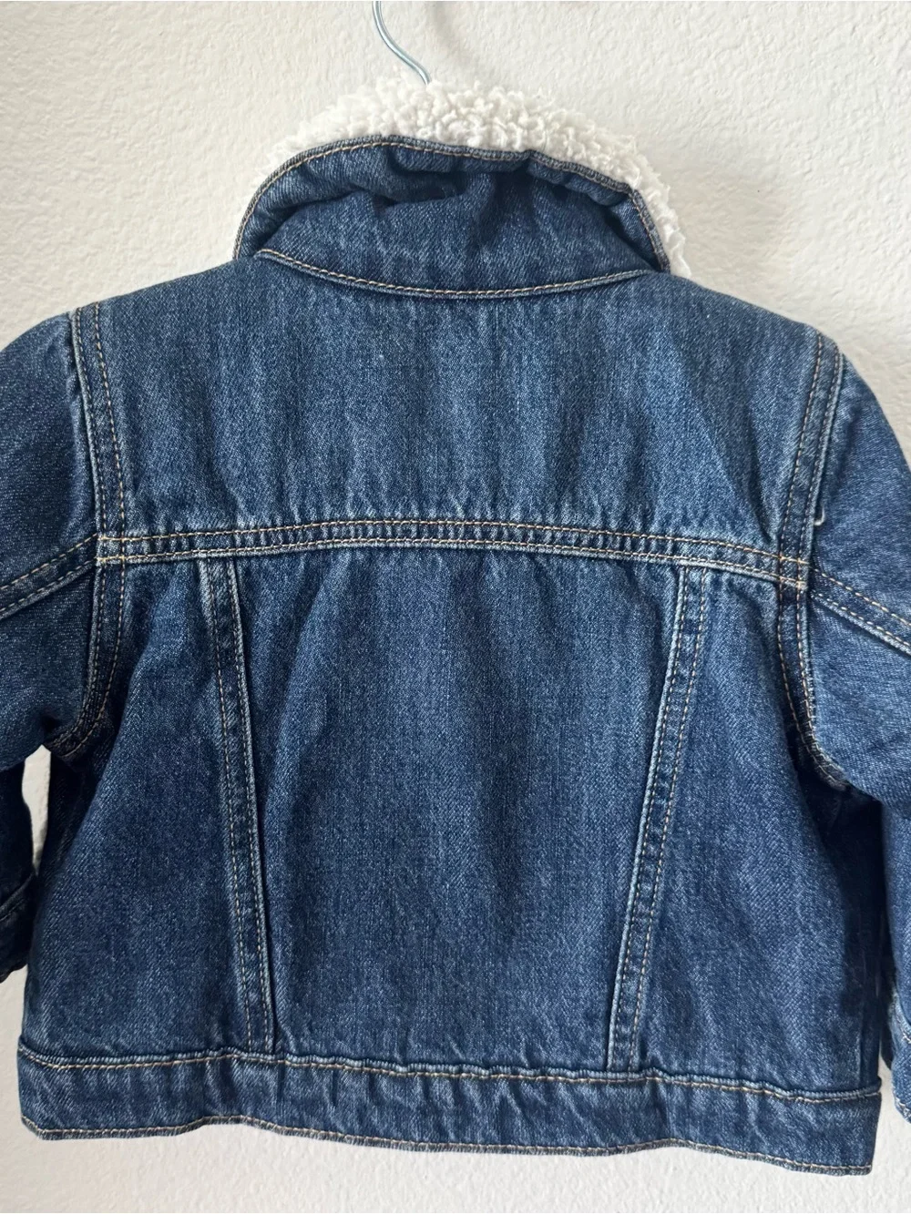 Old Navy Blue Denim Jacket with Sherpa Collar
